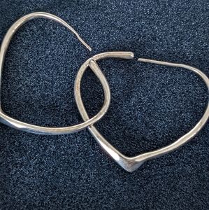 925 Heart hoop earrings